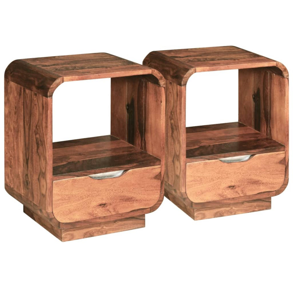 Nachtkastjes met lade 2 st 40x30x50 cm massief sheeshamhout MeubelReus