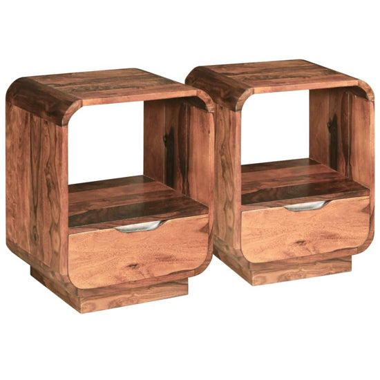 Nachtkastjes met lade 2 st 40x30x50 cm massief sheeshamhout MeubelReus