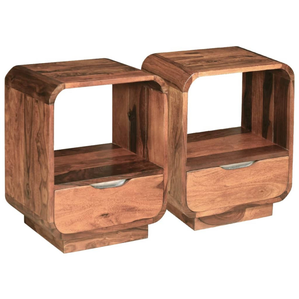 Nachtkastjes met lade 2 st 40x30x50 cm massief sheeshamhout MeubelReus