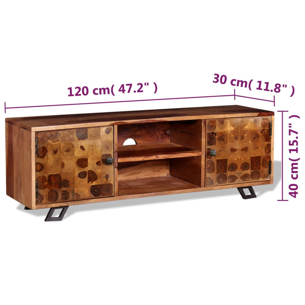 Tv-meubel 120x30x40 cm massief sheeshamhout MeubelReus