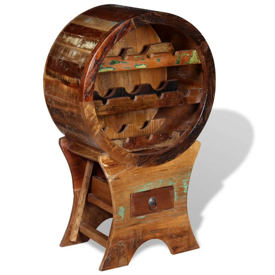 Wijnrek voor 10 flessen massief gerecycled hout MeubelReus