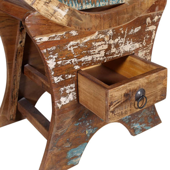 Wijnrek voor 10 flessen massief gerecycled hout MeubelReus