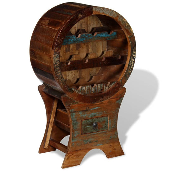 Wijnrek voor 10 flessen massief gerecycled hout MeubelReus