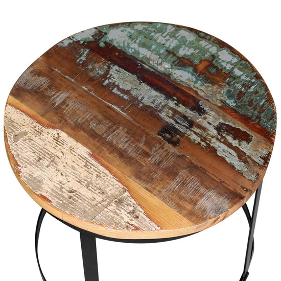 2-delige Salontafelset rond 40/50 cm massief gerecycled hout MeubelReus