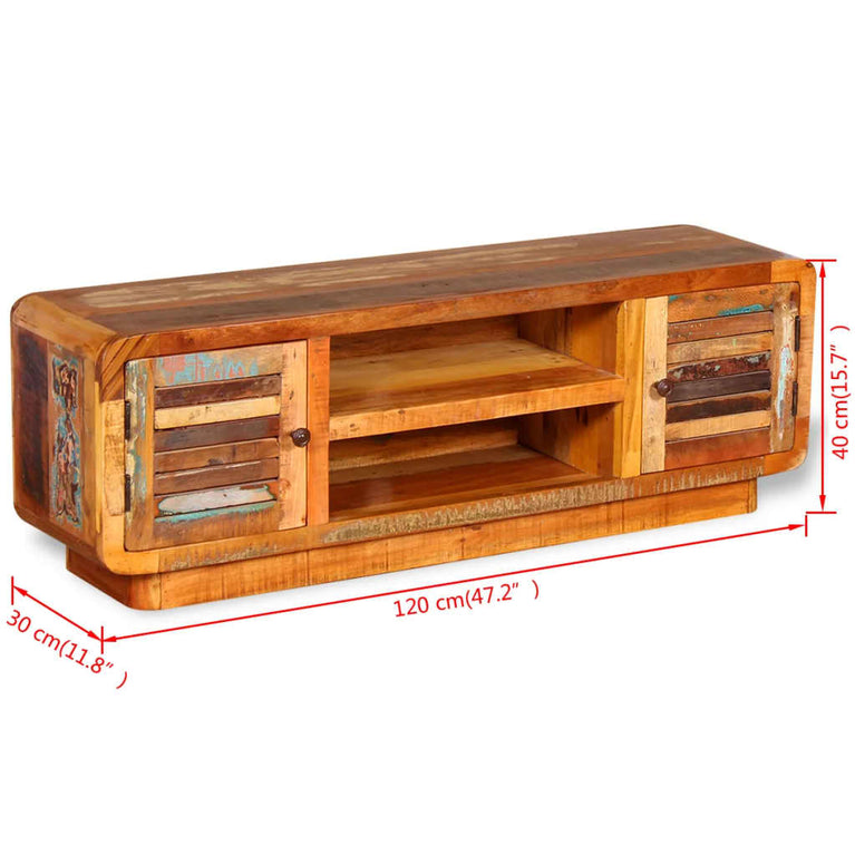 Tv-meubel 120x30x40 cm massief gerecycled hout