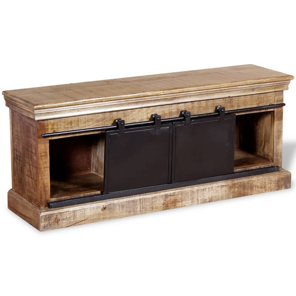 Tv-meubel met 2 schuifdeuren 110x30x45 cm massief mangohout MeubelReus