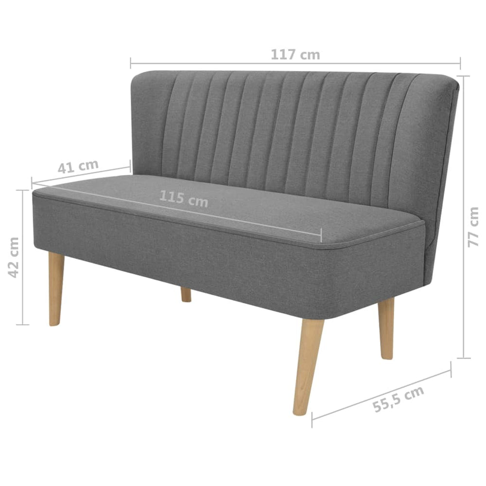 Bank 117x55,5x77 cm stof lichtgrijs MeubelReus