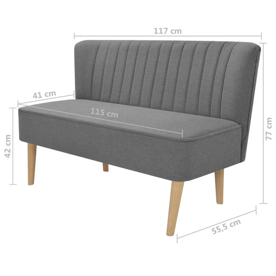 Bank 117x55,5x77 cm stof lichtgrijs MeubelReus