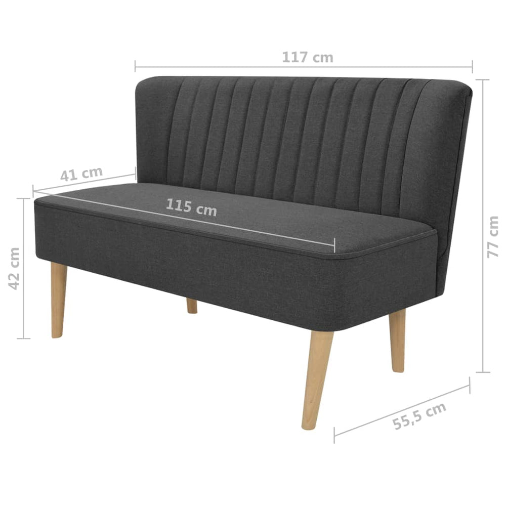 Bank 117x55,5x77 cm stof donkergrijs MeubelReus