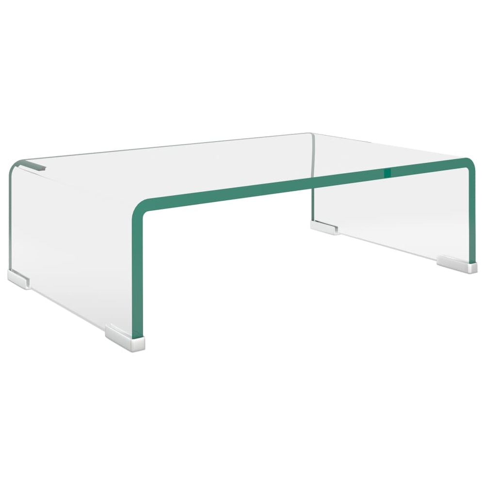 Tv-meubel/monitorverhoger transparant 40x25x11 cm glas MeubelReus