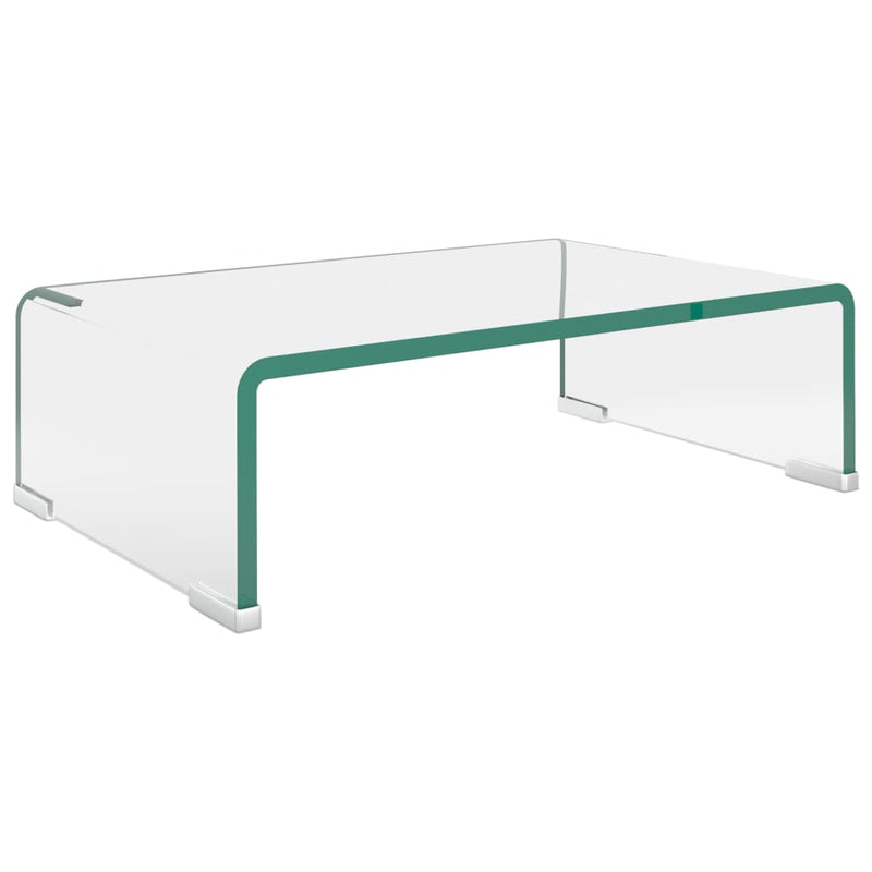 Tv-meubel/monitorverhoger transparant 40x25x11 cm glas MeubelReus