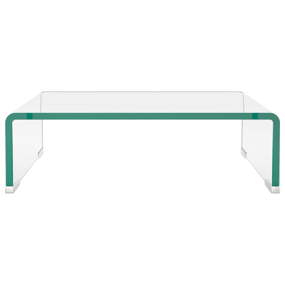 Tv-meubel/monitorverhoger transparant 40x25x11 cm glas MeubelReus