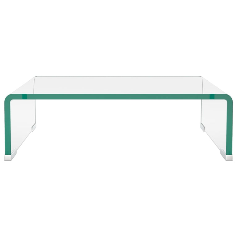 Tv-meubel/monitorverhoger transparant 40x25x11 cm glas MeubelReus
