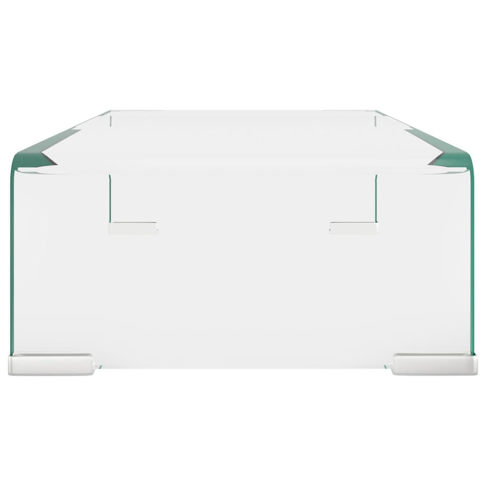 Tv-meubel/monitorverhoger transparant 40x25x11 cm glas MeubelReus
