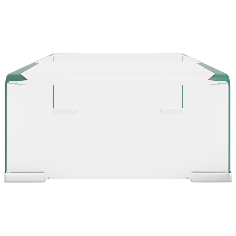 Tv-meubel/monitorverhoger transparant 40x25x11 cm glas MeubelReus