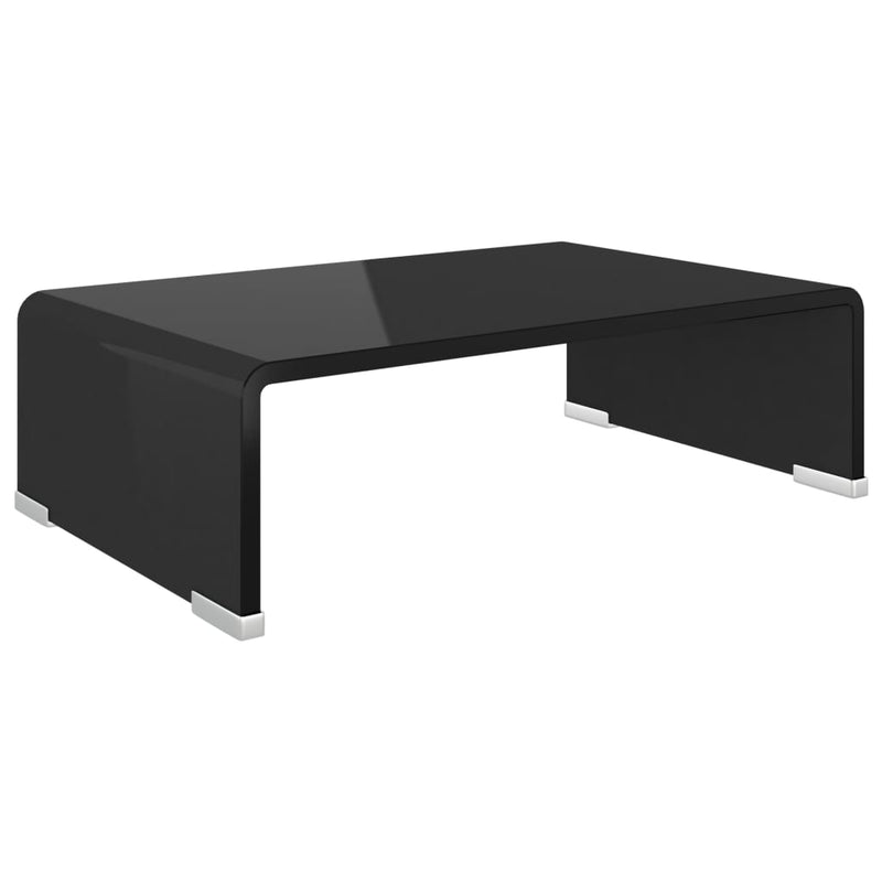 Tv-meubel/monitorverhoger zwart 40x25x11 cm glas MeubelReus