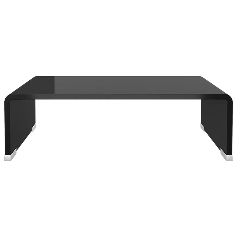 Tv-meubel/monitorverhoger zwart 40x25x11 cm glas MeubelReus