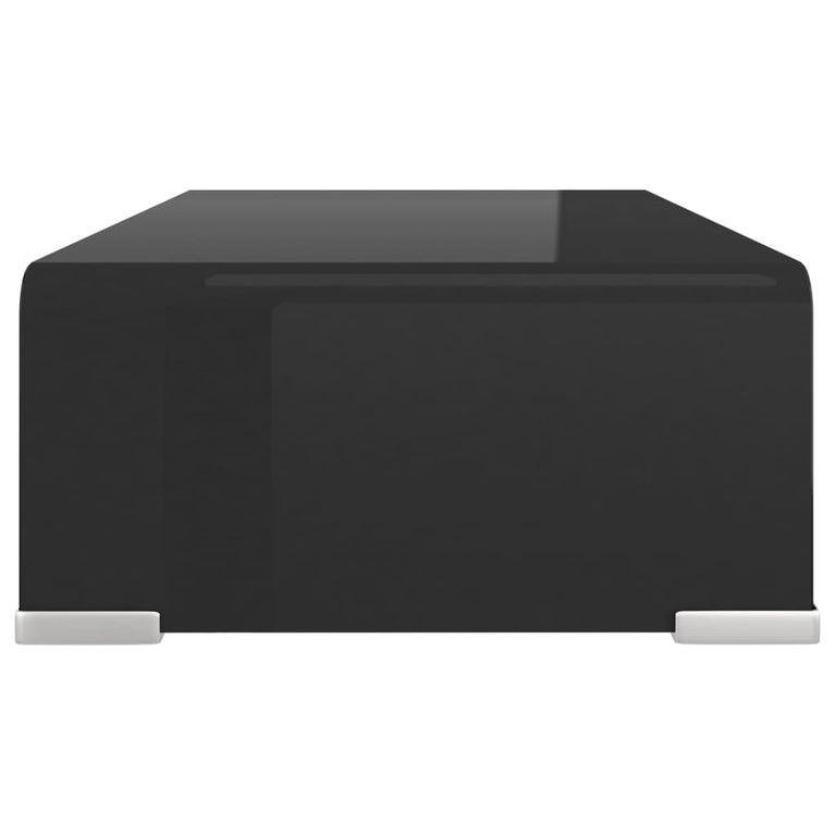 Tv-meubel/monitorverhoger zwart 40x25x11 cm glas MeubelReus