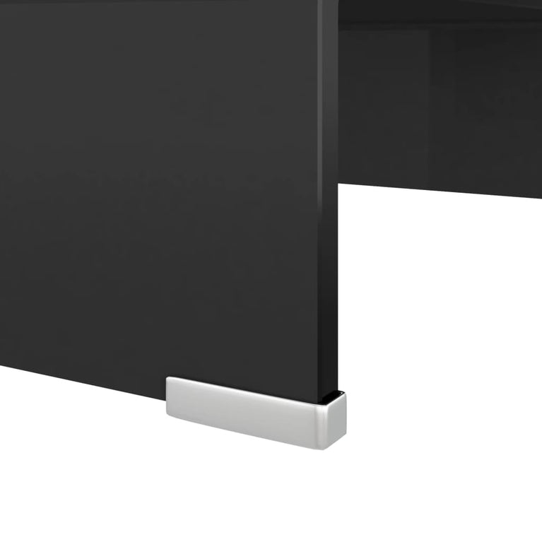 Tv-meubel/monitorverhoger zwart 40x25x11 cm glas MeubelReus