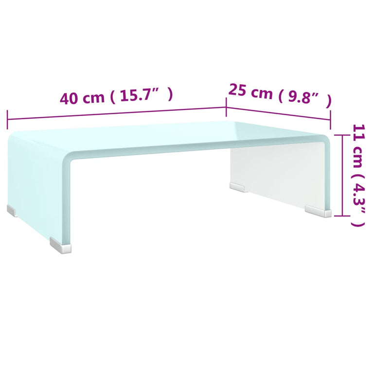 Tv-meubel/monitorverhoger 40x25x11 cm glas groen groen MeubelReus