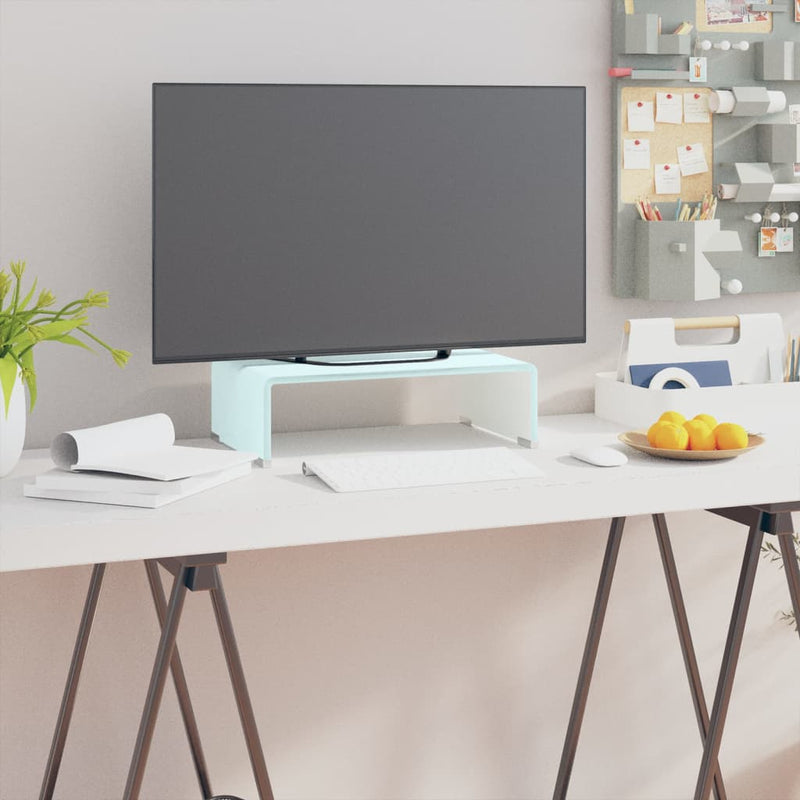 Tv-meubel/monitorverhoger 40x25x11 cm glas groen groen MeubelReus