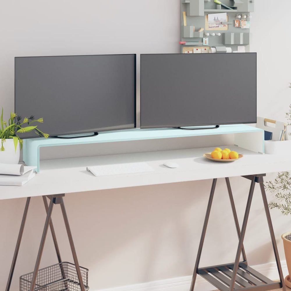 TV-meubel/monitorverhoger 120x30x13 cm glas groen MeubelReus