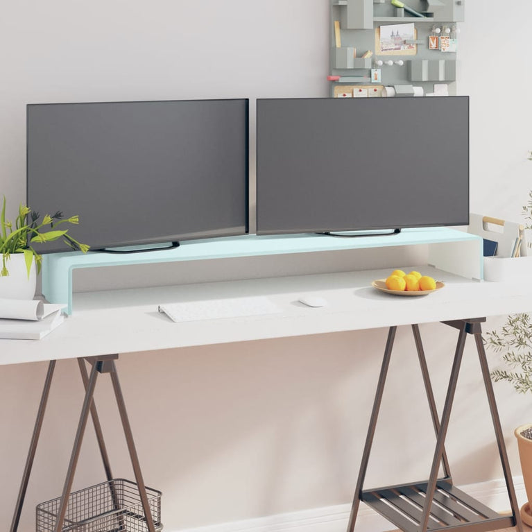 TV-meubel/monitorverhoger 120x30x13 cm glas groen MeubelReus