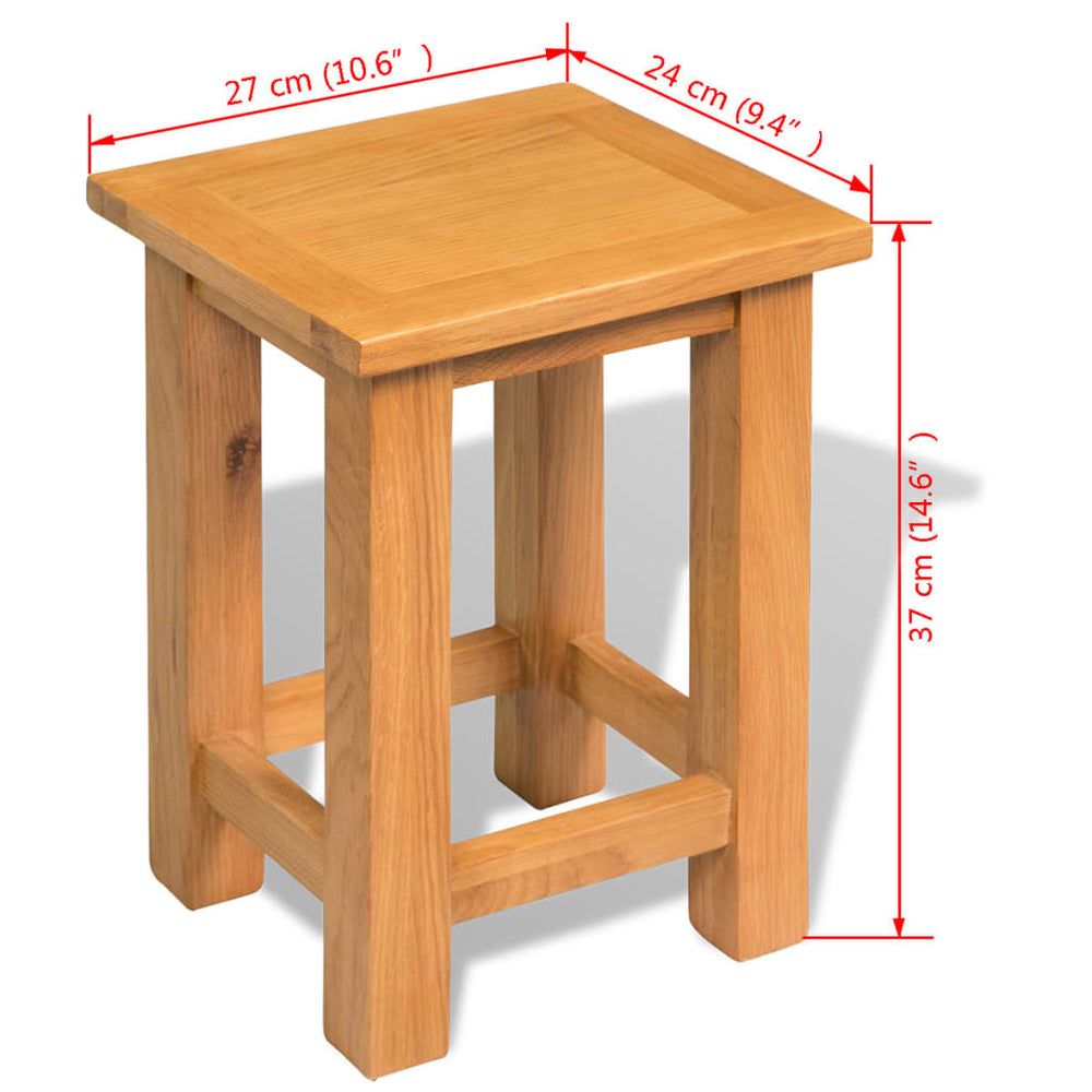 Bijzettafel 27x24x37 cm massief eikenhout MeubelReus