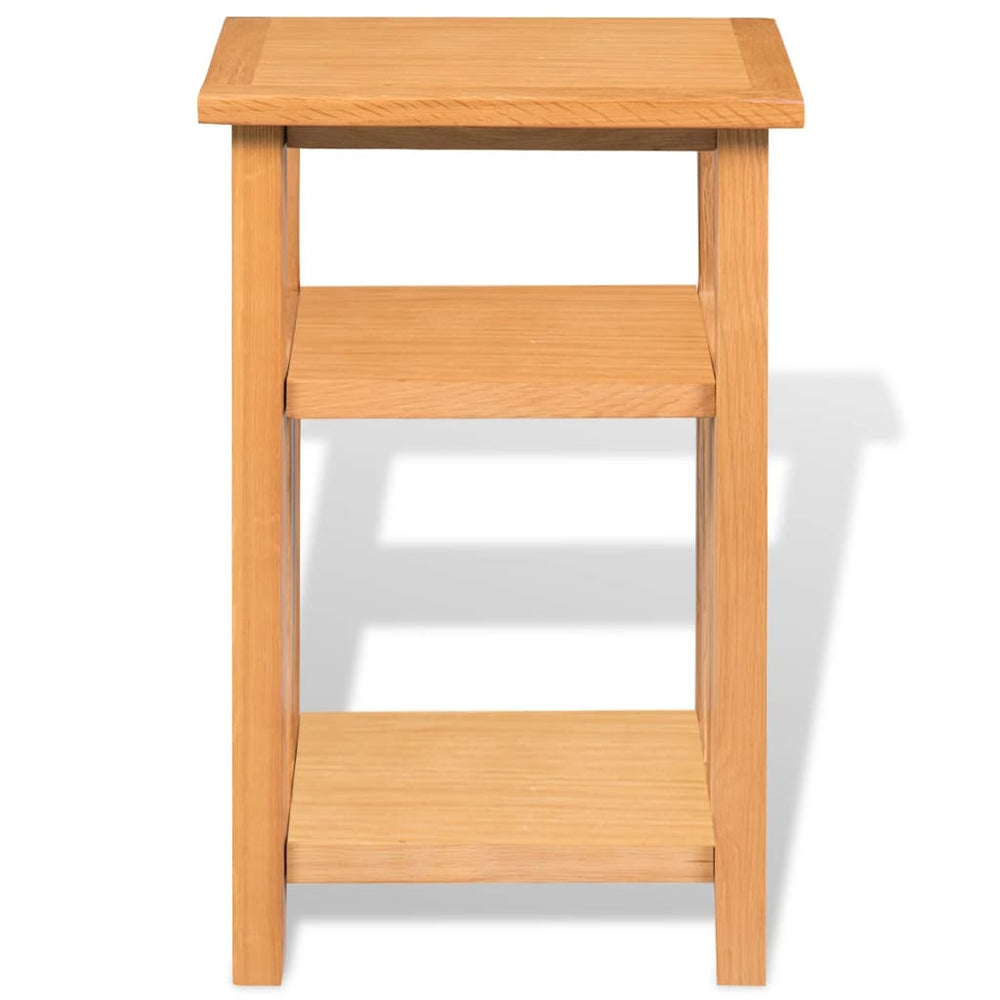 Bijzettafel met tijdschrifthouder 27x35x55 cm massief eikenhout MeubelReus
