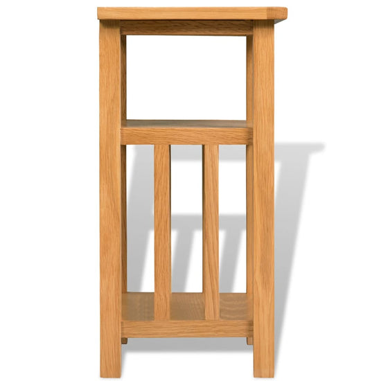 Bijzettafel met tijdschrifthouder 27x35x55 cm massief eikenhout MeubelReus