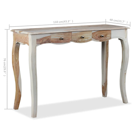 Wandtafel met 3 lades 110x40x76 cm massief sheeshamhout MeubelReus