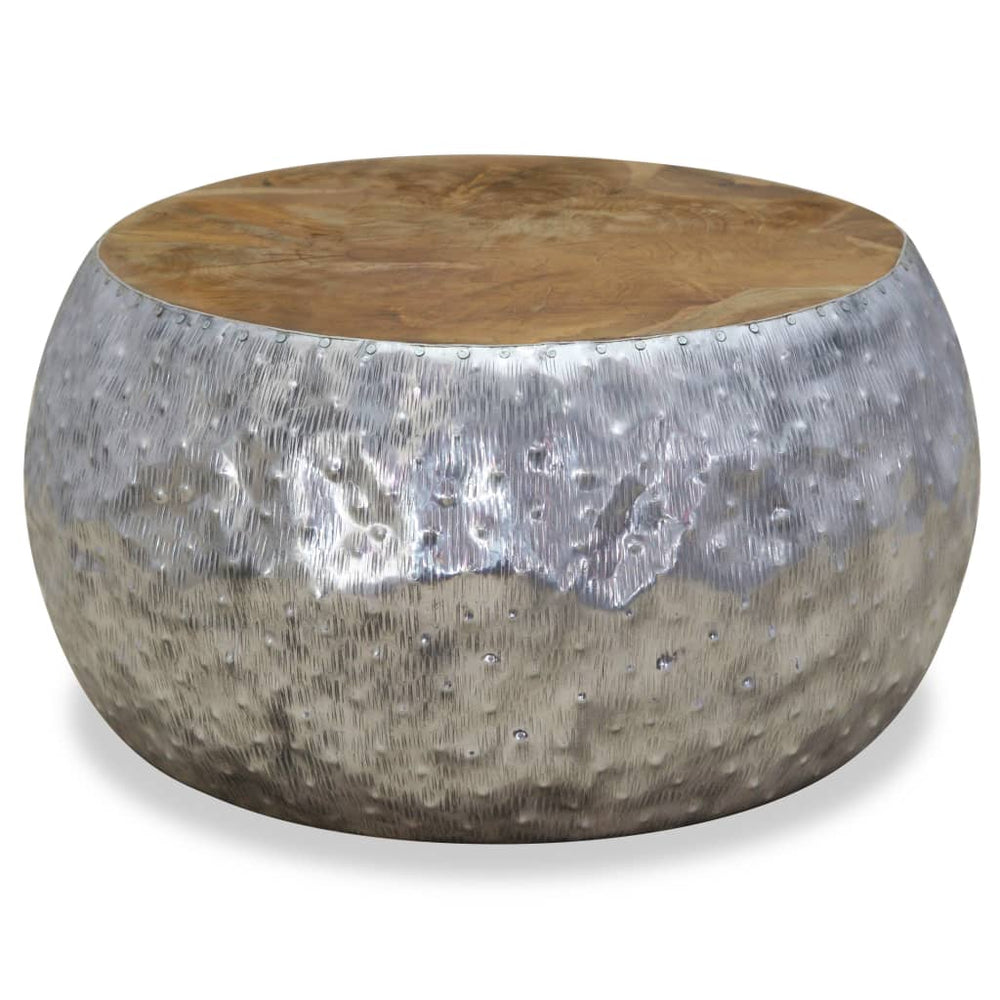 Salontafel 60x60x30 cm aluminium teakhout MeubelReus