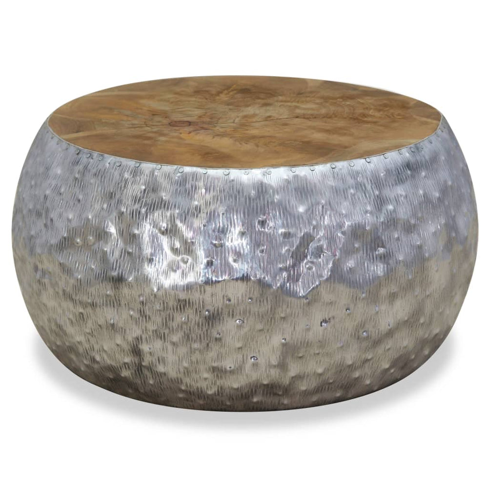 Salontafel 60x60x30 cm aluminium teakhout MeubelReus