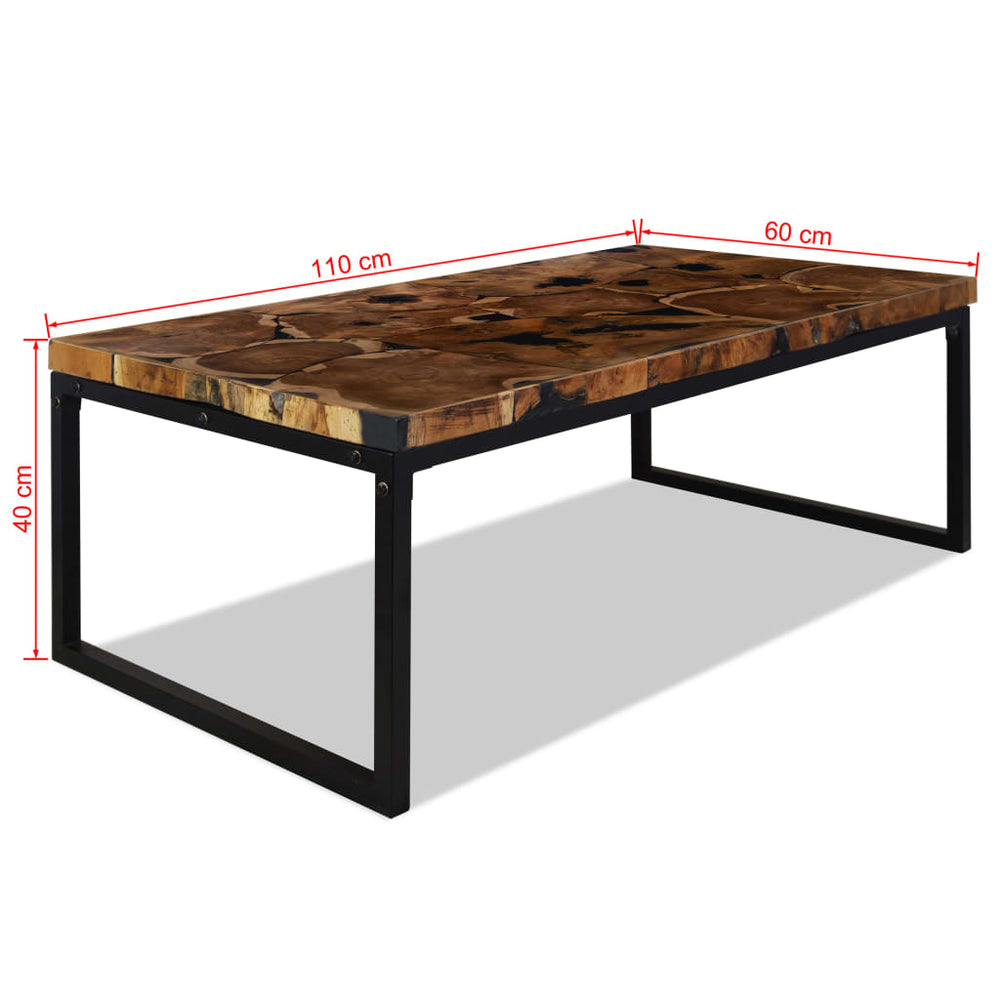 Salontafel 110x60x40 cm teakhout en hars MeubelReus