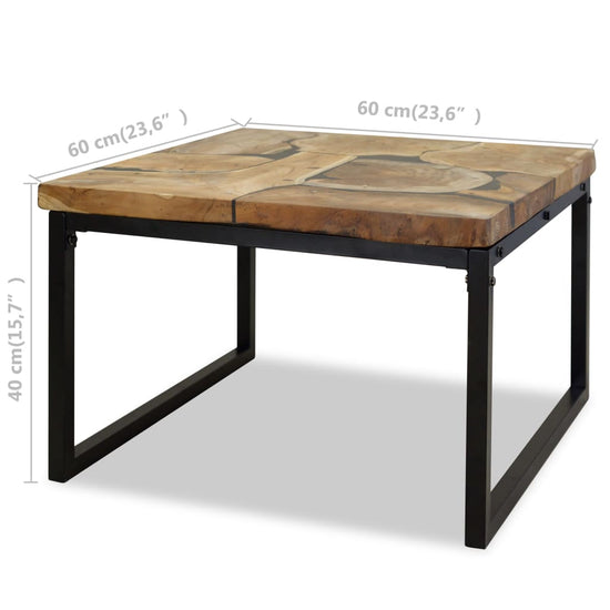 Salontafel 60x60x40 cm teakhout en hars MeubelReus
