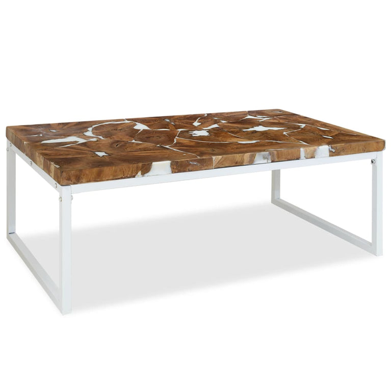 Salontafel 110x60x40 cm teakhout en hars MeubelReus