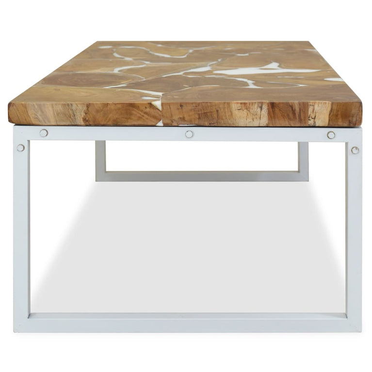 Salontafel 110x60x40 cm teakhout en hars MeubelReus