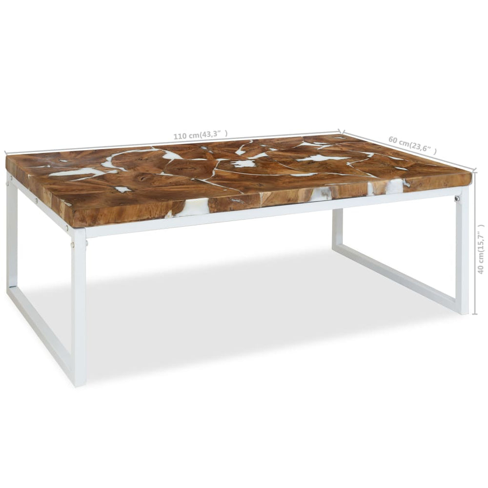 Salontafel 110x60x40 cm teakhout en hars MeubelReus