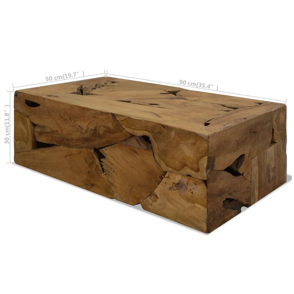 Salontafel 90x50x30 cm echt teakhout bruin MeubelReus