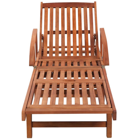 Ligbedden 2 st met tafel massief acaciahout MeubelReus