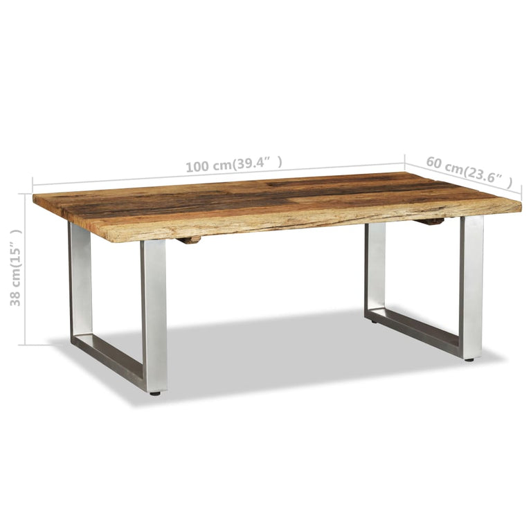 Salontafel 100x60x38 cm massief gerecycled hout MeubelReus