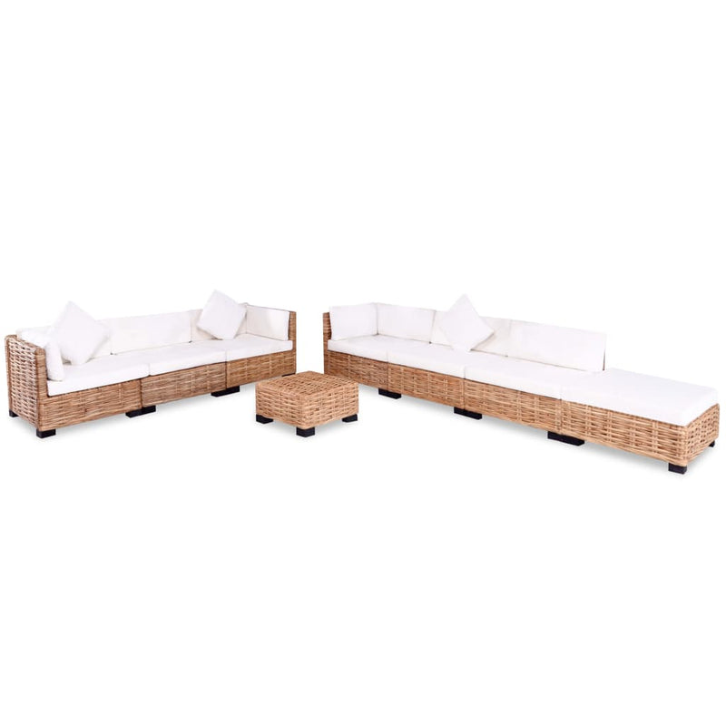 Loungeset natuurlijk rattan 27-delig MeubelReus