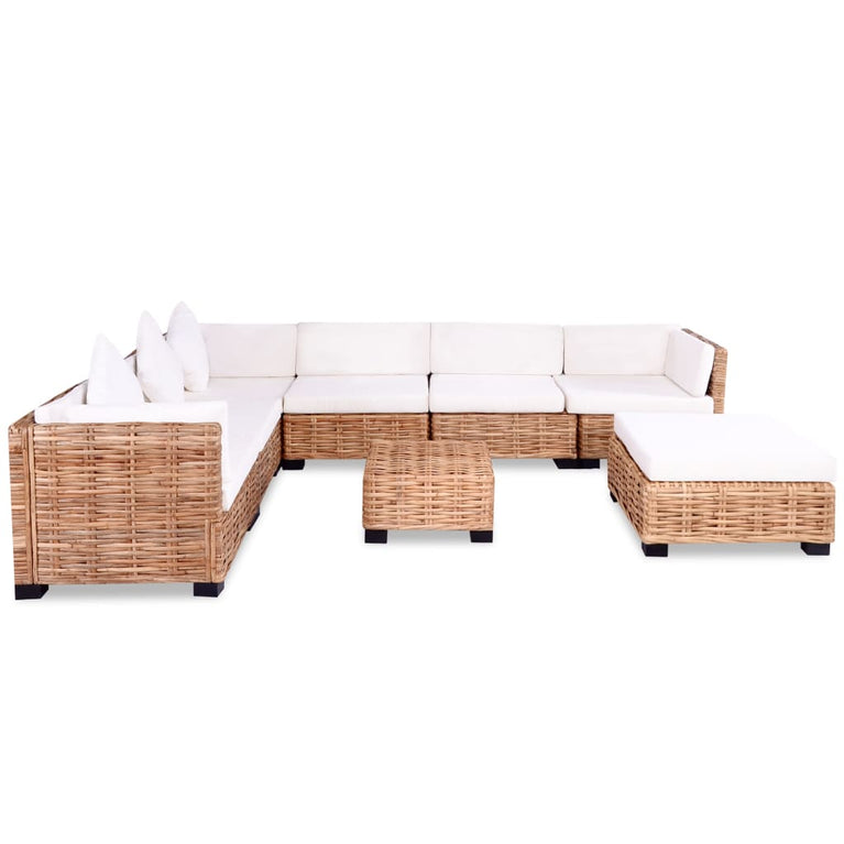 Loungeset natuurlijk rattan 27-delig MeubelReus