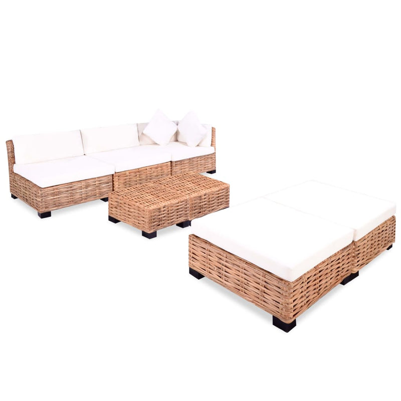 Loungeset natuurlijk rattan 18-delig MeubelReus