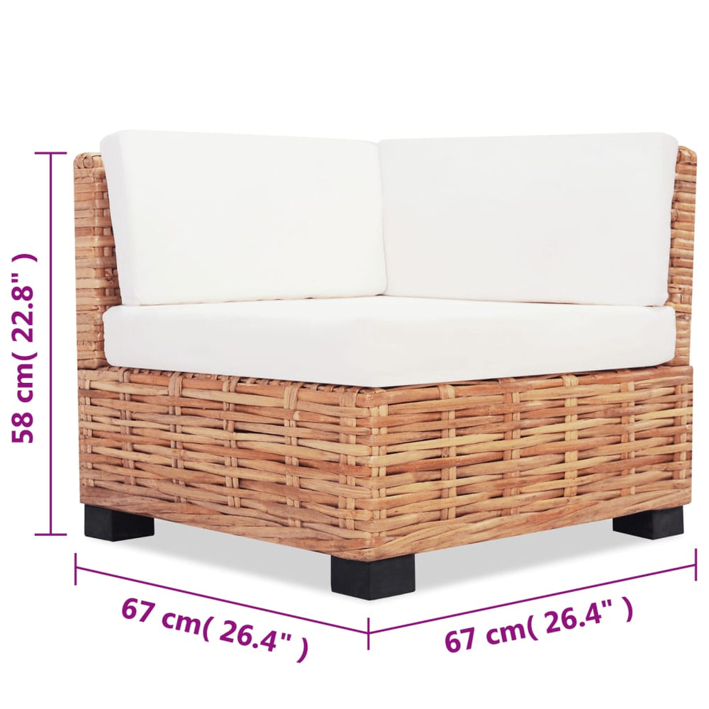 Loungeset natuurlijk rattan 18-delig MeubelReus