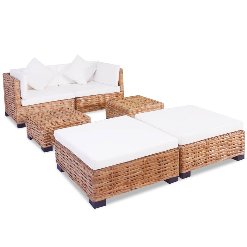 Loungeset natuurlijk rattan 16-delig MeubelReus