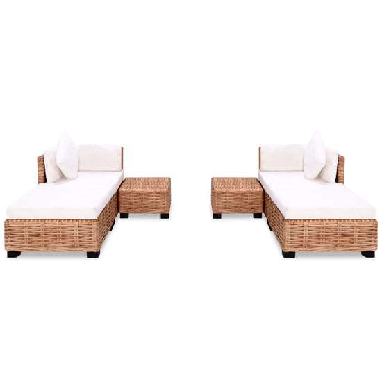 Loungeset natuurlijk rattan 16-delig MeubelReus