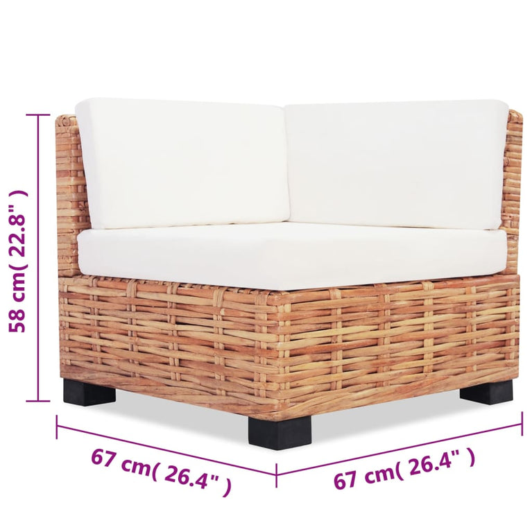 Loungeset natuurlijk rattan 16-delig MeubelReus