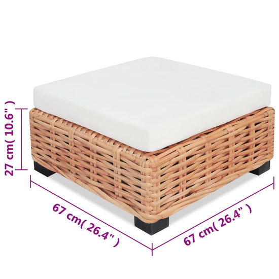 Loungeset natuurlijk rattan 16-delig MeubelReus
