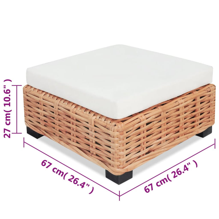 Loungeset natuurlijk rattan 16-delig MeubelReus